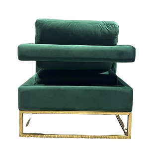 Poltrona Moderna Reclinabile in Velluto Schiacciato <span class=keywords><strong>Blu</strong></span> Navy con Base in Acciaio Inox Dorato per Uso in Parchi - Product Image 5
