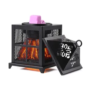 Home Fragrance Oil Burner Black Iron Electric Wax Melt Burner For Aromatherapy Electric Candle Warmer