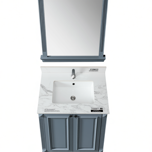 Bath Vanity Top 31x22 Inch Rectangular Ceramic Sink Single Faucet Hole Traditional Style <b>Bathroom</b> <b>Cabinet</b> With Mirror Included - Product Image 1