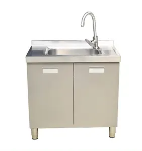 Custom sideboard manufacturers modern minimalist stainless steel overall Kitchen Sink Cabinet With Water Tap