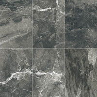 Carrelage en porcelaine brillant effet marbre gris Luna 600x1200mm, facile à nettoyer, imperméable, antidérapant pour sol, mur, salle de bain, salon, hôtel