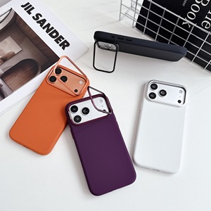 Coque de téléphone en silicone liquide magnétique tendance couleur unie S135 avec support d'objectif pour iPhone 18 17 Pro Max - Product Image 6