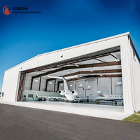 Hangar de avión con marco de acero ligero prefabricado moderno, hangar de acero, sala de almacenamiento, diseño de edificio