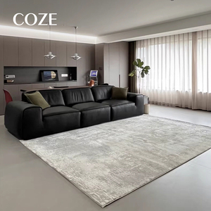 Tapis moderne minimaliste italien de luxe léger pour salon et chambre à coucher, imperméable, résistant aux taches, tapis gris de haute qualité - Product Image 6