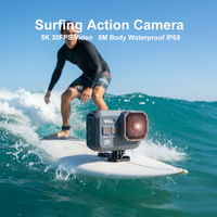 Nouvelle caméra étanche 5K avec stabilisateur d'image 6 axes, objectif grand angle 170°, écran HD 2,0 pouces, prises de vue verticales, filtre, caméra d'action pour la plongée