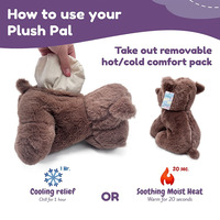 Coussin chauffant portable en peluche hippopotame mignon pour enfants, réutilisable et chauffant au micro-ondes, pour la thérapie par la chaleur