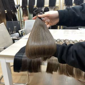 <span class=keywords><strong>Capelli</strong></span> Russi di Alta Qualità Europei Naturali Marroni con Cuticole Allineate, <span class=keywords><strong>Capelli</strong></span> Castani Chiari con Punta a K - Product Image 1