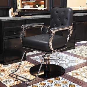 Chaise de barbier vintage en aluminium pour atelier et salon, mobilier de coiffure - Product Image 5