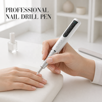 Lime à ongles électrique sans fil blanche en forme de stylo, 25000 tr/min, rechargeable, portable, pour manucure et pédicure