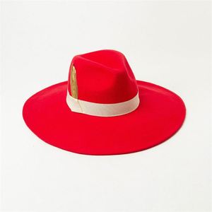 Sombrero de Copa de Lana para Adultos X1250, Nuevo, Estilo Retro, para Actuaciones, Jazz, con Decoración de Plumas, Unisex, Casual, para Exteriores - Product Image 2