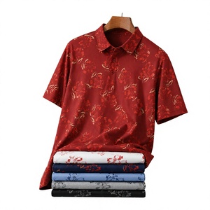 เสื้อโปโลผู้ชายราคาถูก ลายดอกไม้สีแดง แขนสั้น แห้งเร็ว เหมาะสำหรับเล่นกอล์ฟ ผลิตจากผ้าโพลีเอสเตอร์ทอ รับสั่งทำเสื้อโปโลผู้ชาย - Product Image 4