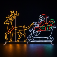 Guirlandes lumineuses LED personnalisées pour Noël, motif Père Noël 2D, structure en fer, pour extérieur, centres commerciaux, rues, décorations de fêtes