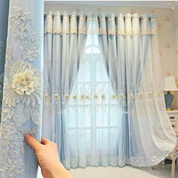 Simple brodé rideau écran fenêtre salon chambre balcon fenêtre du sol au plafond fenêtre rideaux occultants
