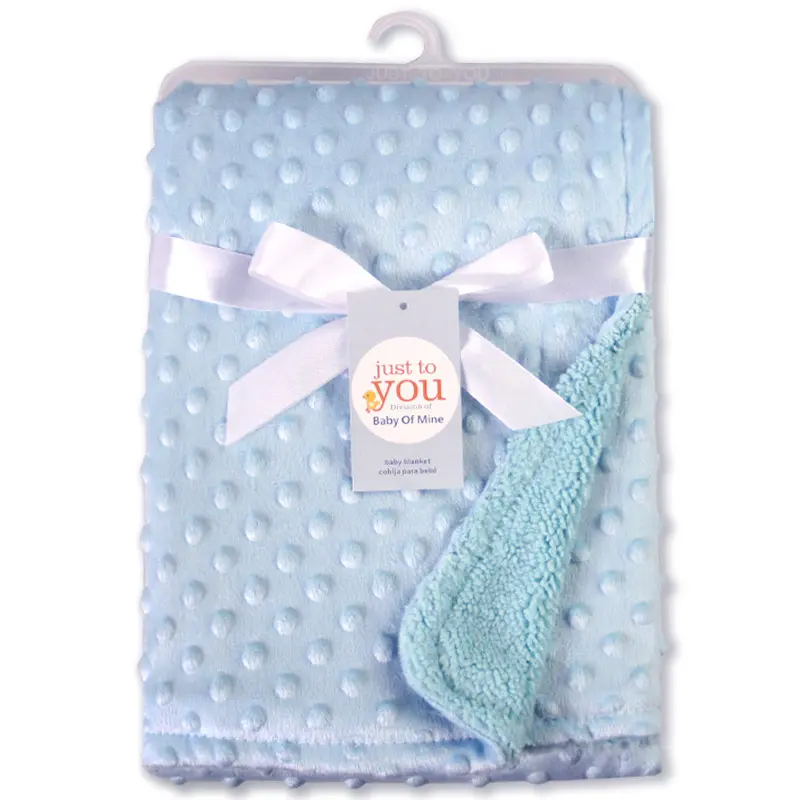 Swaddling Newborn Thermal Soft Fleece Solid Bedding Set 100% Polyester Minky Dot Baby Blanket