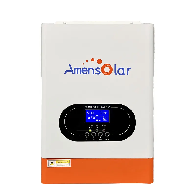 Omensolar Inverter Solaire 48V 3kw 5kW 10KW 3 fase, Inverter tenaga surya hibrida gelombang sinus murni dengan MPPT