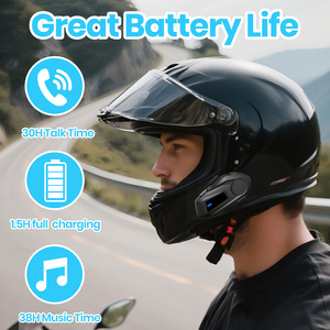 BT-S6 xe máy Bluetooth tương thích Mũ bảo hiểm tai nghe intercom 1000m intercomunicador âm nhạc chia sẻ không thấm nước đa Interphone - Product Image 2