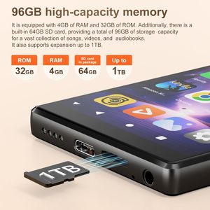 Swofy 96GB <span class=keywords><strong>5</strong></span>-inch màn hình cảm ứng <span class=keywords><strong>MP4</strong></span> Máy nghe nhạc với cho Bluetooth và wifi cho Spotify âm thanh cho Amazon âm nhạc tương thích - Product Image 6