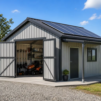 Bâtiment d'atelier agricole préfabriqué en acier prêt pour l'installation solaire, avec structure boulonnée, résistant au vent, petit entrepôt pour le stockage d'équipements