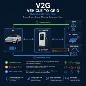 สถานีชาร์จรถยนต์ไฟฟ้าแบบติดผนัง EONDRIVE COPP1.6 V2G รองรับ CCS2 CCS1 CHAdeMO GBT มาตรฐาน IP54 รุ่นใหม่สำหรับใช้ในบ้าน พร้อมระบบชาร์จสองทิศทาง - Product Image 1