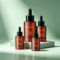 Flacon compte-gouttes en verre plat de luxe, flacon pompe pour sérum cosmétique, emballage personnalisé avec logo imprimé, emballage pour soins de la peau, 30 ml, 40 ml, 100 ml, 120 ml