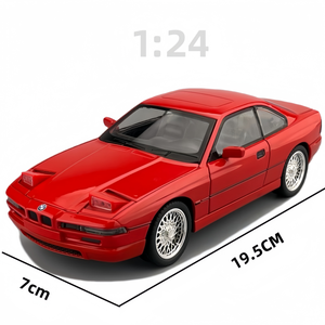 Coche de juguete de metal fundido a presión, modelo clásico BMW 850 <span class=keywords><strong>CSI</strong></span> a escala 1:24, con sonido y luz, de retroceso, coleccionable, decorativo - Product Image 1