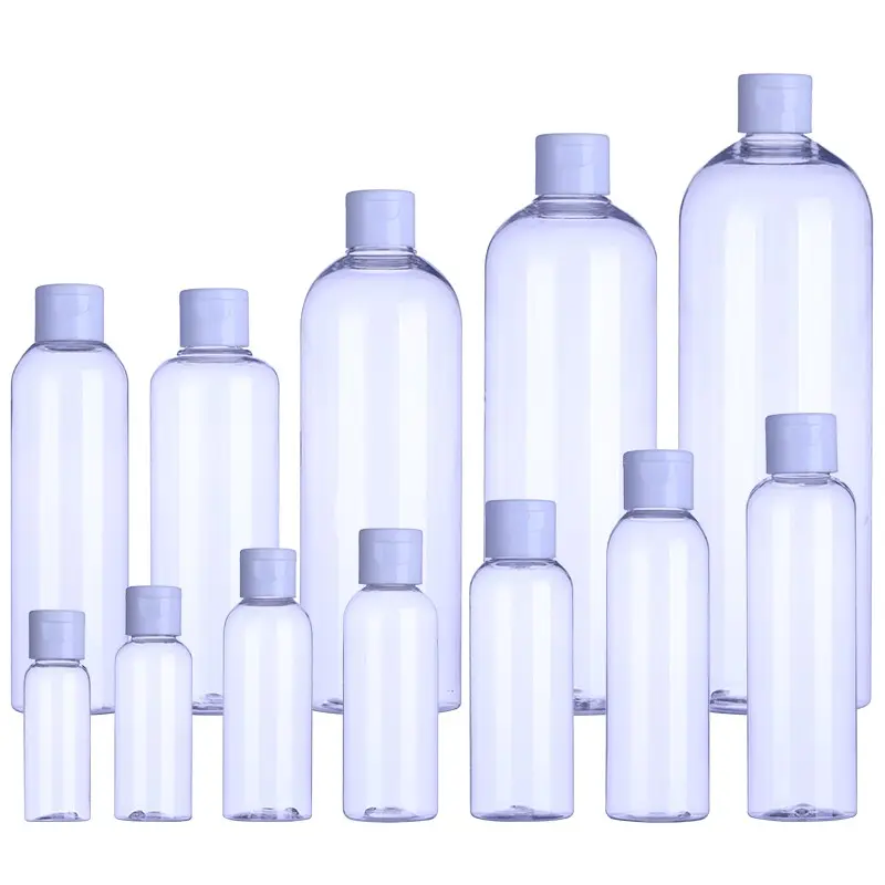 PET plastic bottle packaging wholesale shower gel Beauty Shampoo toner bathroom products body skin care Cosmetic bottle flip cap