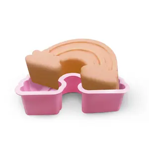 3D雨弓形硅胶软糖蛋糕巧克力模具DIY肥皂模具雨弓形硅胶手工皂模具
