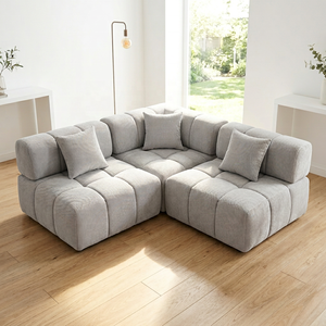 Sofá Seccional Modular Reclinable de Tres Plazas en Corduroy Rosa Polvoriento, Sofá en Forma de L <span class=keywords><strong>para</strong></span> <span class=keywords><strong>Sala</strong></span> de Estar, Centro Comercial u Hotel - Product Image 5