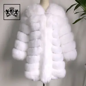 Fourrure d'hiver Offre Spéciale Chaud Femmes Manteau D'hiver Vêtements Blanc Fourrure manteau de fourrure de renard