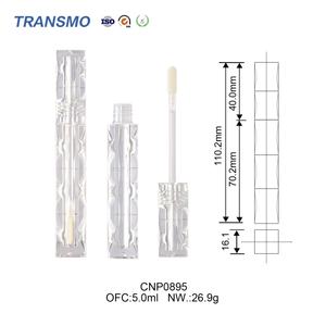 Conteneur d'huile à lèvres avec logo personnalisé 5 ml Tubes de gloss à lèvres transparents ondulés Emballage en plastique pour blush Emballage de gloss à lèvres en gros - Product Image 2