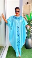 Robe décontractée rose RUIQUWIN OEM pour femmes africaines, grande taille, longueur ras du sol, coupe ample, tissée, unie, antistatique, lavable, manches chauve-souris