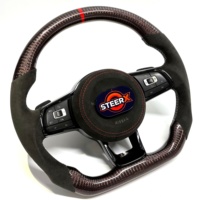 Volant en fibre de carbone Sharan à faible MOQ pour SEAT Leon Jetta Superb Golf MK4 Passat B5 Polo Skoda Octavia à fond plat