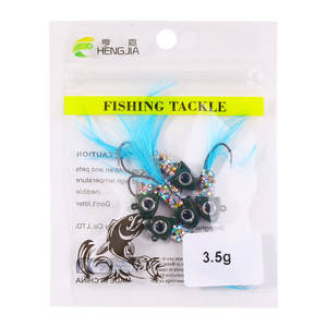 HEGNJIA 5 piezas/bolsa 3.5g Jig Head de Plomo con Pluma, Anzuelo Afilado, Jig de Pelo Colorido, Señuelos Artificiales para Pesca en Hielo y Crappie - Product Image 6