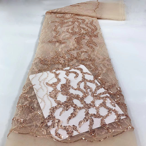 Vải Đám Cưới Thời Trang Đính Kim Sa Pha Lê Tinh Tế Đính Cườm Lưới Vải Tuyn Váy Biểu Diễn Vải Ren - Product Image 3