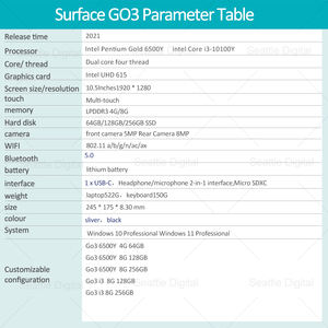 Micro soft <span class=keywords><strong>Surface</strong></span> <span class=keywords><strong>Go</strong></span> 3-2in1 PC10.5 "Touch 95% NEW - Intel Pentium-Mémoire de 8 <span class=keywords><strong>Go</strong></span>-SSD de 128 <span class=keywords><strong>Go</strong></span>, avec TB KB,Win11 (remis à neuf) - Product Image 3