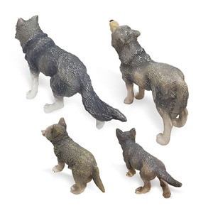 Set di modelli simulati di re lupo siberiano scultura statica solida <span class=keywords><strong>Wolf</strong></span> <span class=keywords><strong>Pack</strong></span> con femmina alfa e collezione di animali selvatici di cuccioli - Product Image 3