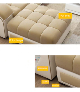Sofá en Forma de L, Sofás Minimalistas, Sofá Nórdico Tipo Nube, Esquinero, <span class=keywords><strong>4</strong></span> Plazas, Juego de Muebles para Sala de Estar, Sofás Interiores con Almacenamiento - Product Image 6