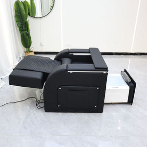 Sillón de Pedicura Negro Ajustable, Reclinable, con Masaje, para Salón de Uñas y Spa, Tapizado en PU, con Estación de Baño para Pies - Product Image 4