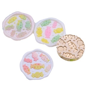 Sceau de cire <span class=keywords><strong>personnalisé</strong></span> en bois, pratique, avec tête en laiton, coloré, pour mariage, série Monde, Feuille de citron, Fruits, Bonbons - Product Image 6