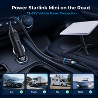Câble Starlink Mini 10m 12V-24V 3A Charge Rapide Gaine PVC Étanche Extension d'Alimentation CC Ordinateur Allume-Cigare Voiture
