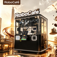 Nouvelle machine à café distributrice entièrement automatique à écran tactile avec bras robotisé collaboratif à 6 axes, kiosque commercial pour barista