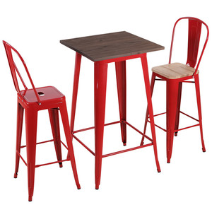 Taburete de bar <span class=keywords><strong>con</strong></span> <span class=keywords><strong>respaldo</strong></span> grande, silla Industrial vintage de madera y metal, barato de fábrica - Product Image 4