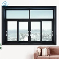 Fenêtre coulissante horizontale en aluminium à rupture de pont thermique, vue panoramique, pour projets de bâtiments résidentiels de luxe