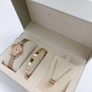 Xem nhà sản xuất phụ nữ thời trang Thạch Anh 3 Bar đồng hồ phụ nữ cổ tay sang trọng xem Set cho cô gái - Product Image 1