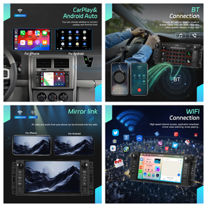 Podofo 7 Inch Stereo Xe 6 + 128G Đài Phát Thanh Xe Cho Jeep/Chevrolet/<span class=keywords><strong>Chrysler</strong></span>/Dodge Không Dây Carplay Wifi <span class=keywords><strong>GPS</strong></span> Rds EQ Xe Đơn Vị Đầu - Product Image 4