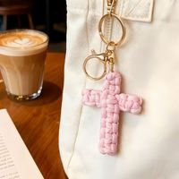 Porte-clés Croix Jésus, Accessoires de Voiture Chrétiens, Porte-clés Croix Souple Fait Main, Décoration Bohème pour Femmes et Hommes, Cadeau