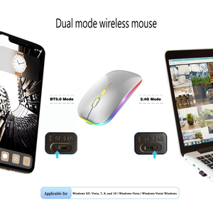 High Quality <b>Wireless</b> Blue Tooth Thin <b>Wireless</b> Charging <b>Mouse</b> Led Light Game Computer <b>Wireless</b> Dual Mode <b>Mouse</b> - Product Image 2