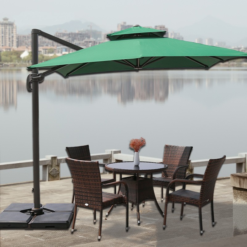 costco umbrella patio with stand Sunvilla 10' Round Solar LED Market Umbrella