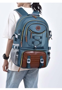 Unisex Nylon Hiking Backpack 20-37L Shoes Compartment Breathable Air Cushion Belt Zipper Travel Bag - Product Image 4