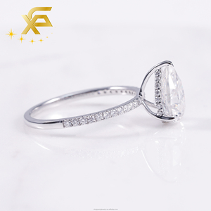 Anillos de Compromiso de Diamantes Cultivados en Laboratorio de Alta Calidad, Corte Pera, VVS <span class=keywords><strong>VS</strong></span>, Oro Sólido, Certificado IGI - Product Image 4